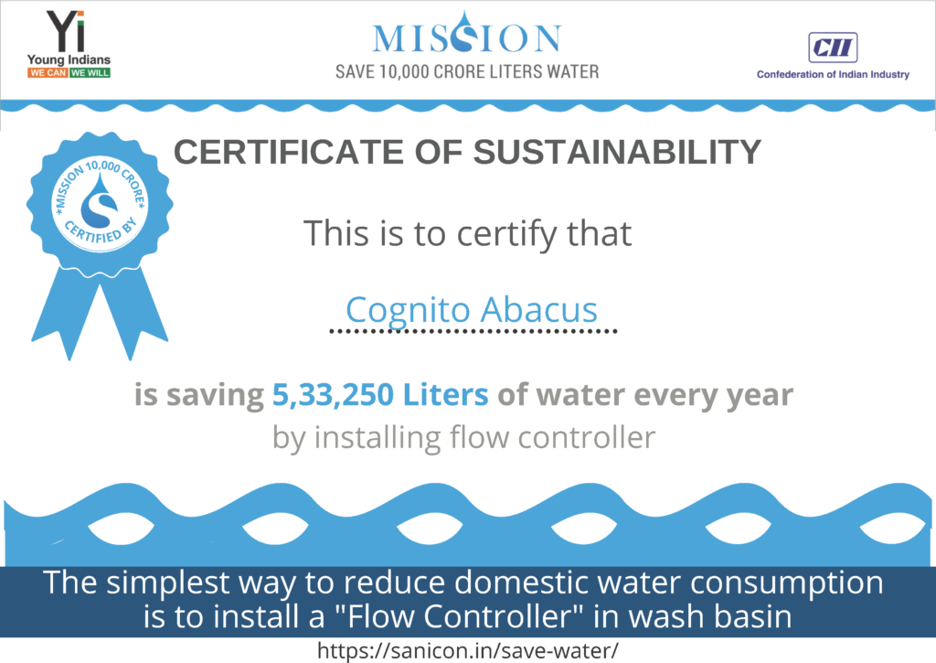 CII - Yi recognizes Cognito Abacus in its effort to save water